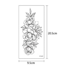 YICKYUE  -  attoo sticker women flower rose peony black tatouage temporaire femme temporary sleeve tattoo waterproof sexy body art fashion