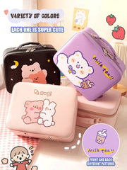W&G Women Storage Box Mirror Cosmetic Bag Portable Large-capacity Portable Stationery Bag Table Organizer Girls Storage Bag 2021