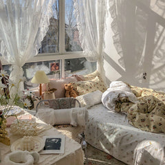 Wind Vintage Floral Mid-Ancient Cotton Four-Piece Cotton Quilt Cover Bed Sheet Bed