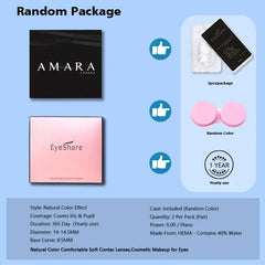 YICKYUE  New Fashion Color Contact Lenses for Eyes Brown Eyes Contacts Lenses Colorful Makeup Blue Eyes Lenses Yearly 2pcs=1pair