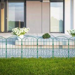 Yickyue  28 piece decorative green garden fence outdoor coating metal rust proof landscape forged iron wire frame folding courtyard fence