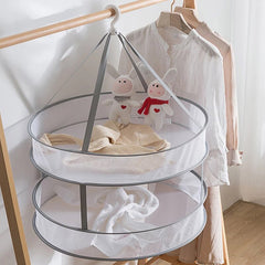 Double layer clothes basket  Drying Nets Clothes drying net  Windproof net bag  Folding clothes hanger  Hook type  Drying Rack
