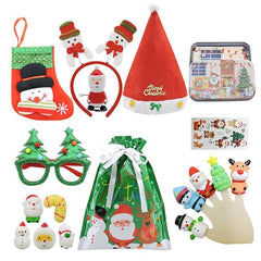 14pcs Christmas Sensory Toys Set Christmas Love Heart Dolls Santa Claus Christmas Hat Christmas Sock Puzzle For Party Boosted