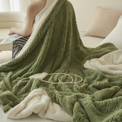 Yickyue Upgraded Taffel Velvet Blanket, Milk Velvet Blanket, High Weight, Double Layer Down Blanket, Multifunctional Nap Blanket, New