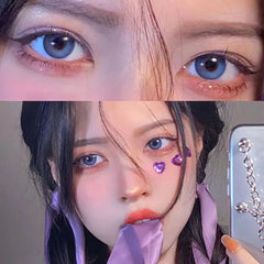 YICKYUE    Blue Purple Color Contact Lenses Softlens for Eyes Lenses Cosmetic Eyecontacts with Myopia Fast Shipping