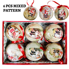 Yickyue 6PCS Xmas Tree Hanging Ball Ornament Decorations Gift New Year Navidad Eazy Hang Ball Bauble DIY Xmas Party Christmas