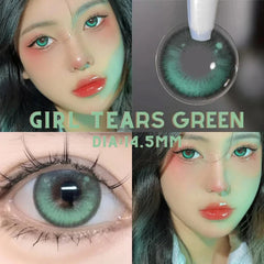 YICKYUE  -  1pair Comic Pupil Color Contact Lenses Yearly Contact Lenses with Graduation