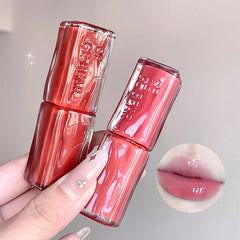 YICKYUE  -  Water Mirror Lipstick Lasting Non-stick Cup Moisturizing Crystal Jelly Pink Lipsticks Lip Tint Solid Lip Gloss Makeup Cosmetics