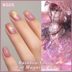 YICKYUE  -  Super Holos Cat Magnetic Nail Gel Polish for Nails 10ml Soak Off Holographics Laser Gel Polish Auroras Glimmer Nails