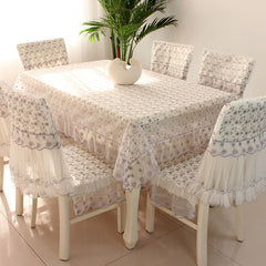 Pink Embroidered Tablecloth Lace Table Cloth Chair Cover Rectangle Table Cover Rural Style Table Skirt Dinning Table Decoration