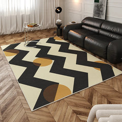 YICKYUE  -  Modern Geometric Black White Carpet Minimalist Living Room Decoration Carpets Easy Care Bedroom Rug Skin-friendly Cloakroom Rugs