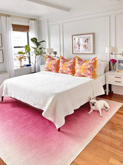 YICKYUE  -  Gradient Pink Art Carpet Luxurious Large-area Living Room Decoration Carpets Comfortable Refreshing Bedroom Rug Balcony Rugs 양탄자