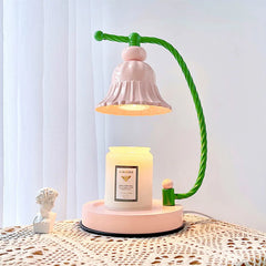 YICKYUE  -  Korean Room Decor Girl Bedside Lamp Pink Table Lamps Gift Aesthetic Mediterranean Style Bedroom Aroma Candle Warmer