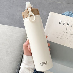 Coffe Thermos Grandes with Straw Vacuum Flasks Lovers Portable Stainless Steel Water Bottle Garrafa Termica Office Thermal Mug