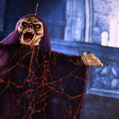 Halloween Decoration Horrifying Skull Hanged Party Decor Trick Props Voice Control Toys Skull Demon Glowing Sound Toy Home Decor