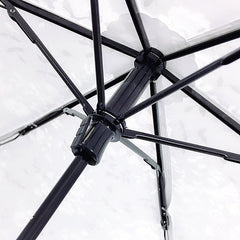 Three Fold Women's Sunshade Rain Umbrella Gold Curved Hook Handle Lace Up Summer Parasol Ladies Beach Travel Sunbreak Umbrella