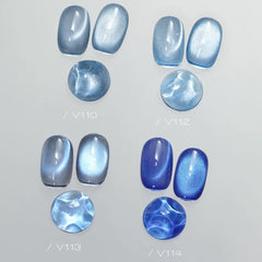 YICKYUE  -  1/10PCS Lavender Cat Eye Gel Set 2025 New Blue Ice Shimmer & Glass Glow Nail Supplies 12ML