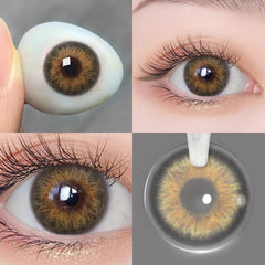 YICKYUE  Iris Color Contact Lenses Vanilla Brown & Choco Gray Inspired Circle Lenses 1 Pair 6 Months