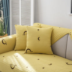 Cotton Fabric Couch Cover Four Seasons Universal Non-slip Sofa Covers Living Room Corner Embroidered star moon sofa cushion