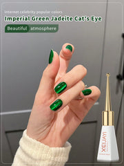 YICKYUE  -  1pc 10ml Emperor Green Cat Eye Magnetic Gel Nail Polish Soak Off Uv Led Lamp Nail Polish For Women For Spring