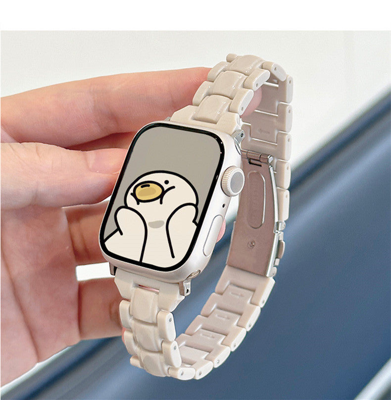 YICKYUE   -  Women Bracelet for Apple Watch Band 45mm 41 46 42 49 44 38 40mm Starlight Acrylic Strap for iWatch Series 10 9 8 7 6 SE Ultra 2