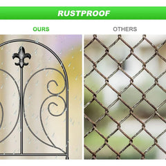 YICKYUE  10-Pack Decorative Garden Fence, 24in(H) x 10ft(L) Rustproof Metal Animal Barrier for Yard, Dog & Rabbit Edging Border, Arched D