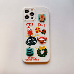 Santa Claus Christmas phone case for iphone 11 12 13 pro max 7 8 plus xr xs max x cute cartoon 3d lovely shockproof cover capa