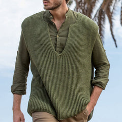 Hearujoy Spring Autumn Men Knitted Vest  V-Neck Sleeveless Sweater  Vintage Oversize Loose Knit Tank Tops   Leisure Waistcoat Streetwear