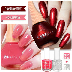 Yickyue Nail Art Popular Milk White Nail Polish Quick Dry Long Lasting Varnish 45-color Matte Pearlescent Laser Glitter Nail Polish Make