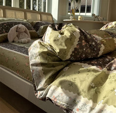 YICKYUE  -  Vintage pastoral floral bedding set,twin full queen king romantic retro cotton home textile bed sheet pillow case quilt cover