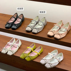 YICKYUE  -  Spring New Candy Color Women Flat Shoes Fashion Round Toe Ladies Elegant Mary Jane Shoes Soft Ballerina Shoes New Woman