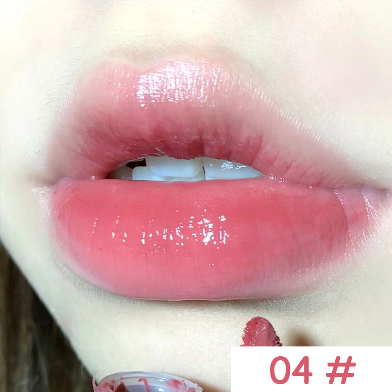 YICKYUE  -  Mirror Lip Glaze Iced Tea Water Lip Gloss Waterproof Long-lasting Moisturizing Transparent Jelly Liquid Lipstick Korean Makeup