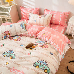 Soft Bedding Set for Boys Girls with Bed Linen Duvet Cover 150x200 Pillowcase Single Double Size Cartoon Printed Home Textile