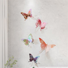 Yickyue Simple 3D Wrought Iron Wall Decoration Creative Home Livingroom TV Background Wall Hanging Simulation Butterfly Garden Decor