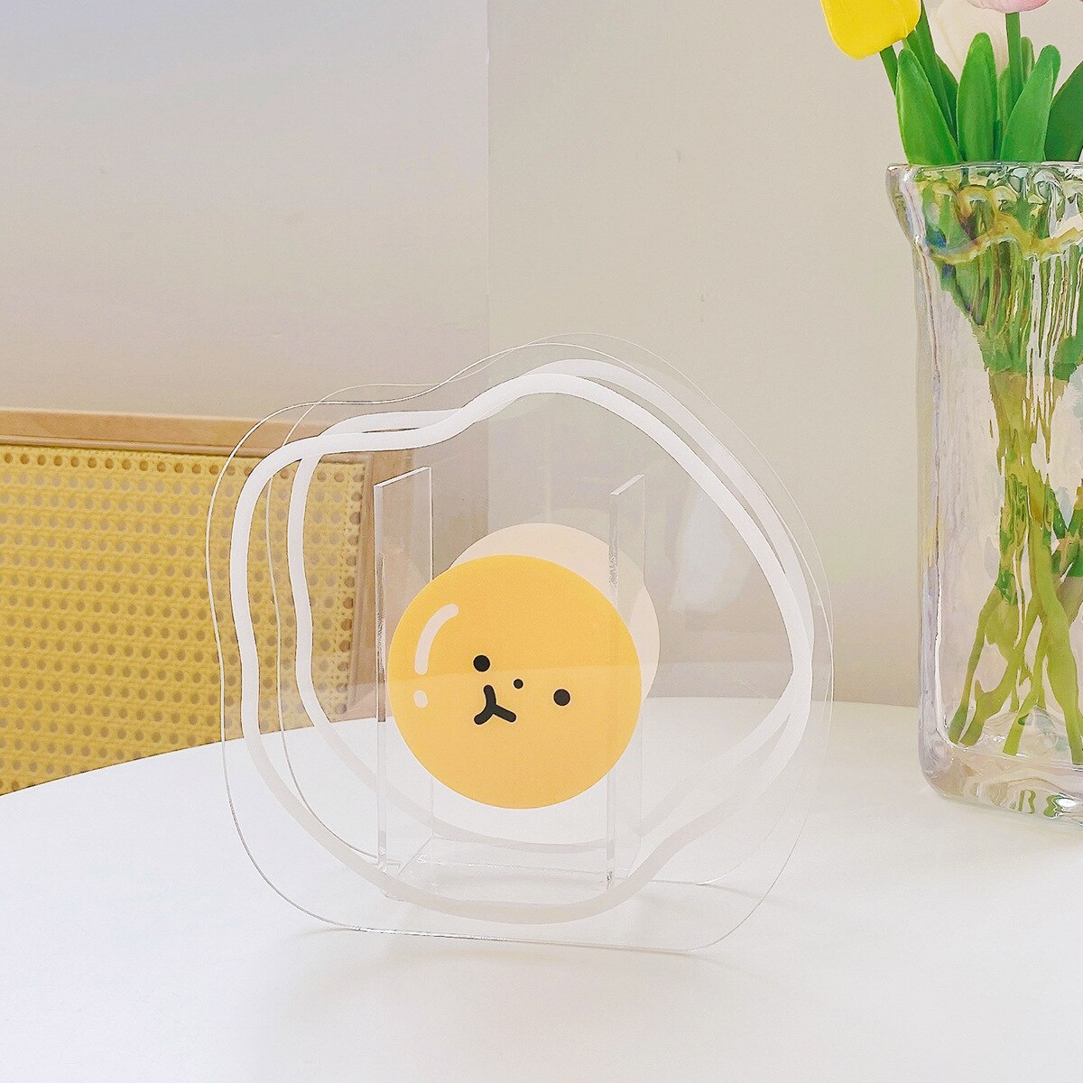 Nordic Acrylic Vase Cute Bear Flower Vase Geometric Art Living Room Decoration Flower Decoration Bottle