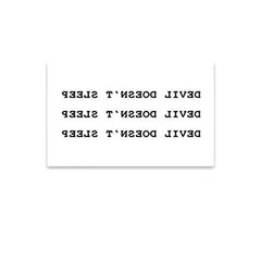 Black Devil Doesn't Sleep English Letters Waterproof Temporary Tattoo Sticker Female Men Neck Wrist Fake Tattoo Body Art Sticker