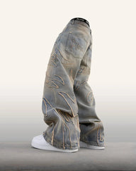 Hearujoy  90s Streetwear Streetwear Retro Harajuku Multi Pocket Blue Slouchy Gothic High Waist Wide Leg Trousers Men Women Baggy Jeans Y2K Pants Hip Hop