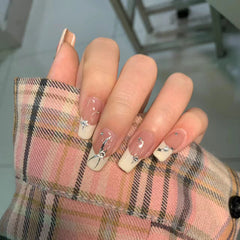 White Stars Handmade Press On Nails