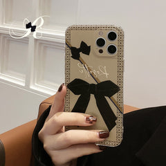 2021 Black bow butterfly soft silicone 3d case for iphone 13 mini 11 xsmax 12 pro max x xr 7 8 plus cartoon cute phone cover