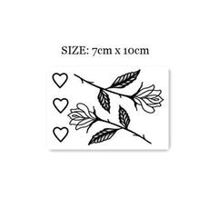 Waterproof Temporary Tattoo Sticker Black Flower Love Design Body Art Fake Tattoo Flash Tattoo Finger Female Male