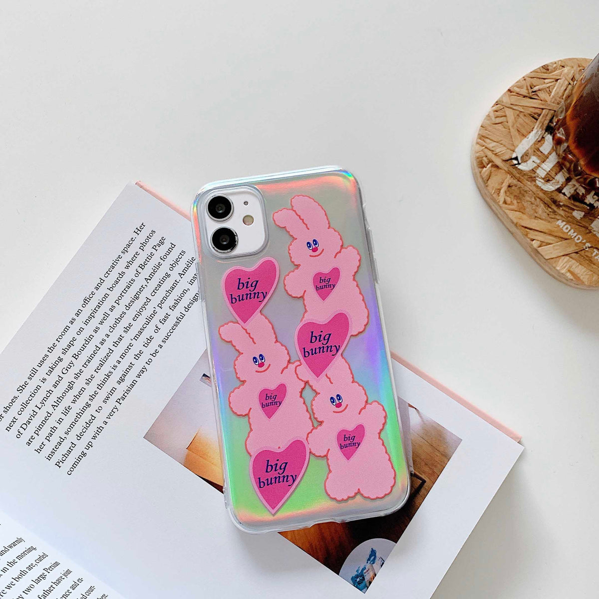 Luxury laser Cartoon rabbit soft for iphone 11 Pro Max case for iphone XR XS MAX 7 8 Plus cover transprent tpu fundas coque back
