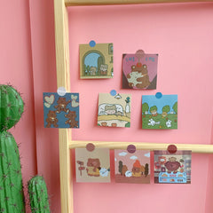 Japanese Cute Animal Teddy Candy Bear Wall Painting Home Decoration DIY Cartoon Bedroom Decoration Card Girl Wall Stickers 2021