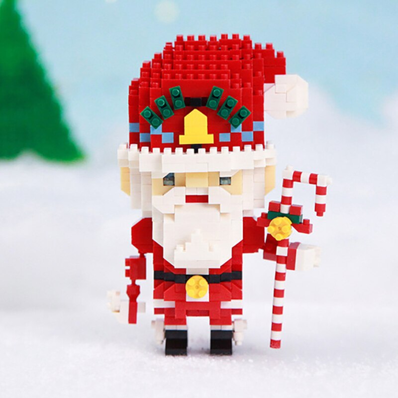MCO Merry Christmas Santa Claus Elk Deer Bell Animal Pet Festival 3D Mini Diamond Blocks Bricks Building Toy for Children no Box