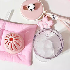 YICKYUE  -  650ml Kawaii Sakura And Panda Water Bottle With Filter Cute Tritan Sport Ice Coffee Tea Juice Cups Gym Bottle For Girl Women