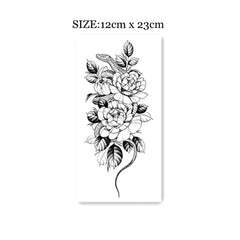 Waterproof Temporary Tattoo Sticker Japanese Ukiyo-e Flower Python Leaves Design Body Art Fake Tattoo Flash Tattoo Female