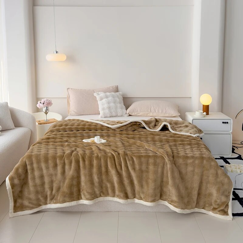 Yickyue - Throws Blankets Plaids Flannel Fleece Bedsheet Single Queen King Size