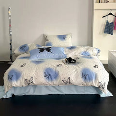 YICKYUE  -  Vintage Butterflies Y2K Aesthetic Bedding Set