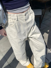YICKYUE  -  SM 3Colors Korean Women Spring Causul Cotton High Waist Long Pants Female Wide Leg Long Straight Trousers Womens (X3010