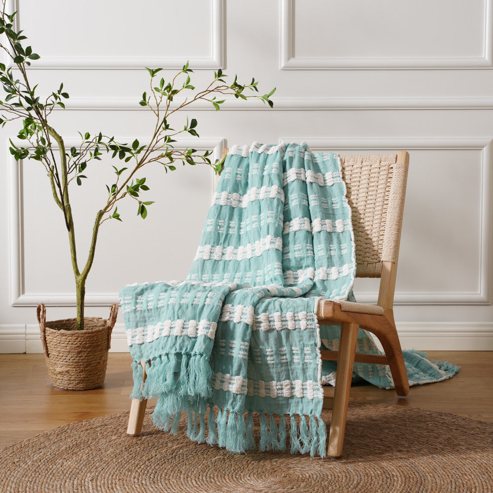 YICKYUE -   Battilo  Sprin Knitted Throws Blanket Super Soft Lightweight Leisure Blanket Throws For Sofa Decorative Bed Blanket Perfect Gift