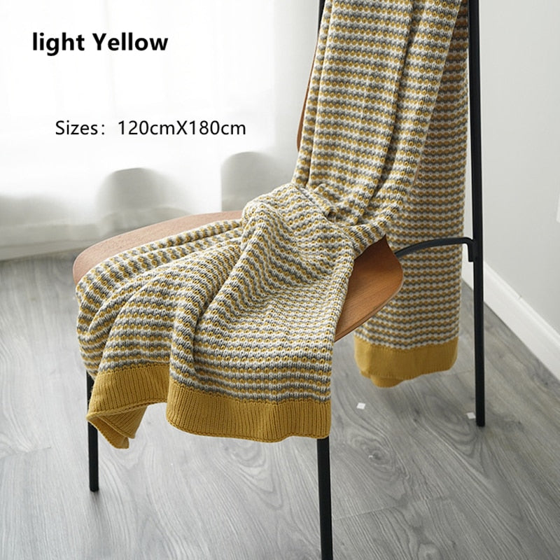 Cutelife Knitted Fluffy Plaid Sofa Blanket Living Room Warm Weighted Throw Blanket Comfy Soft Bed Blanket Cover Home Decoration